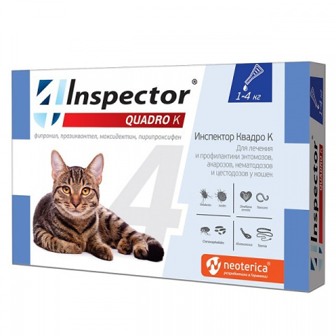 INSPEСTOR Quadro K (Инспектор) для кошек от 1 до 4 кг 1 пип.