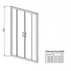 Radaway Premium Plus DWD 33353-01-01N Дверь душевая в нишу раздвижная 141,5х190 см