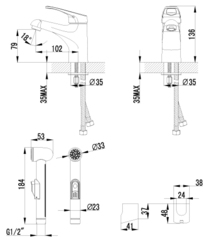 Смеситель для умывальника и биде монолитный LEMARK OMEGA – LM3116C