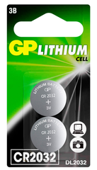 Элемент питания GP Lithium CR2032 - 2 шт. в блистере (кратно 2), 1758024