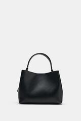 ZARA СУМКА С ПЛЕТЕНОЙ РУЧКОЙ, ЧЕРНЫЙ