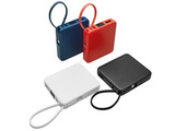 Внешний аккумулятор со встроенным кабелем USB-C «Дэнси», 5000 мАч с логотипом
