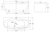 BelBagno BB83-1500-W0 Пристенная акриловая ванна в комплекте со сливом (донным клапаном), цвет: белый
