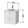 Duravit Brioso BR430902222 Тумба подвесная под раковину 234453, 2 ящика, 555x520x419мм, цвет White High Gloss