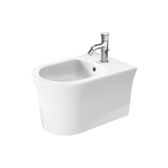 Duravit White Tulip 22931500001 Биде подвесное 370x540 мм, с переливом, с 1 отв под смеситель, с WonderGliss, цвет: белый фото