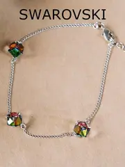 Браслет Миражи с зелеными кристаллами-хамелеонами Swarovski