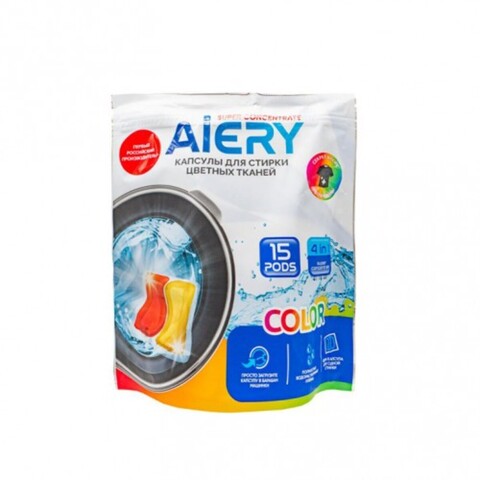 STIMEL Капсулы для стирки цветных тканей AIERY Color 15 шт
