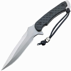Фото Нож с фиксированным клинком Spartan Blades Ares, клинок Stonewash, сталь CPM-S35VN, рукоять черная микарта, чехол черный