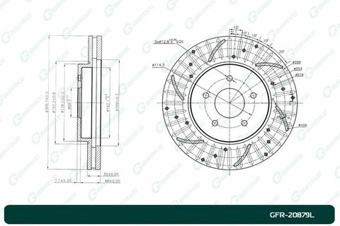 Диск тормозной перфорированный вентилируемый G-brake GFR-20879L левый