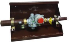 Шкафной газораспределительный пункт ГРПШ ОХТА-RF-25-1-ПЛ (коричневый)