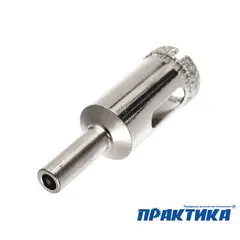 Коронка алмазная ПРАКТИКА Сделай сам по стеклу и керамике 16мм (2шт) (777-277)