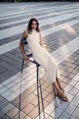 ZARA ТРИКОТАЖНАЯ ЮБКА МИДИ, ЭКРЮ