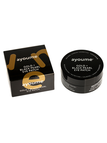 Патчи для глаз с золотом и черным жемчугом Gold + Black Pearl Eye Patch AYOUME