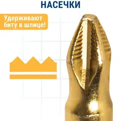 Бита отверточная ПРАКТИКА Эксперт PZ-1 х 50мм Tin (037-091)