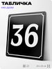 Адресная табличка с номером дома 36, на фасад и забор, черная, 25х25 см, Айдентика Технолоджи