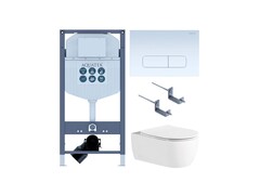 Aquatek Set Aquatek ЕВРОПА New-013/023 Set Aquatek ЕВРОПА New-013/023 (рама Aquatek  INS-0000023+крепление KKI-0000002 +кнопка KDI-0000013 + унитаз AQ1106L-00+тонкое сиденье с механиз) фото