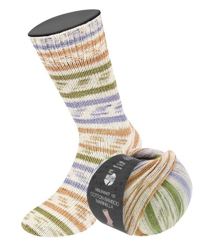 Пряжа Lana Grossa Meilenweit 100 Cotton Bamboo Marinella 5182