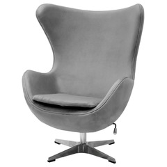 Кресло EGG CHAIR серый, искусственная замша