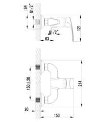 Смеситель для душа LEMARK plus SHAPE– LM1703C
