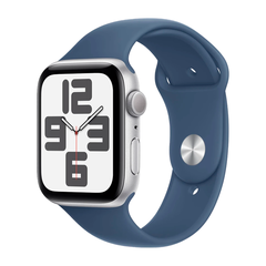 Умные часы Apple Watch SE 2 (2024) GPS, 44mm, Silver Aluminium Case with Sport Band M/L, Denim (Серебристый)