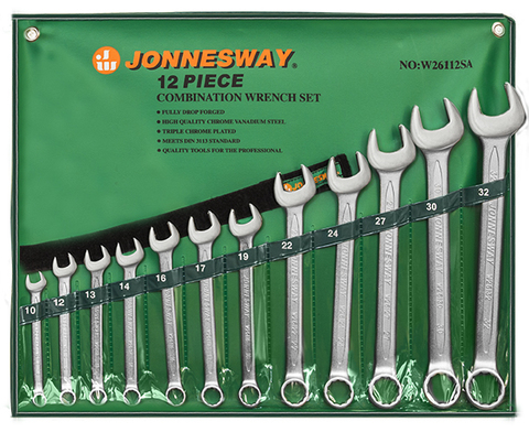 Jonnesway W26112SA Набор ключей гаечных комбинированных в сумке, 10-32 мм, 12 предметов 48140