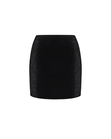 Мона мини (Mona mini), юбка мини из черного бархата