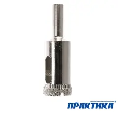 Коронка алмазная ПРАКТИКА Сделай сам по стеклу и керамике 16мм (2шт) (777-277)