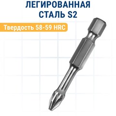 Бита отверточная ПРАКТИКА Профи ударная торсионная PZ-2 х 50мм (2шт) (796-726)