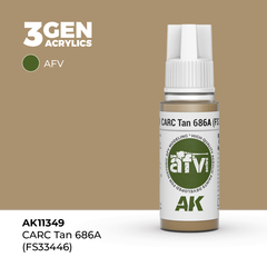 Акриловая краска AK Interactive CARC Tan 686A (FS 33446) 3GEN AFV, 18мл