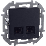 Розетка компьютерная двойная RJ45 категория 5e UTP - Legrand Inspiria - антрацит — фото 3