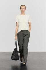 Massimo Dutti Брюки кроя carrot в тонкую полоску, угольный