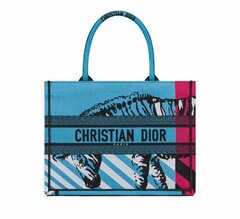 Сумка Dior Book Tote, модель среднего формата розовый/синий
