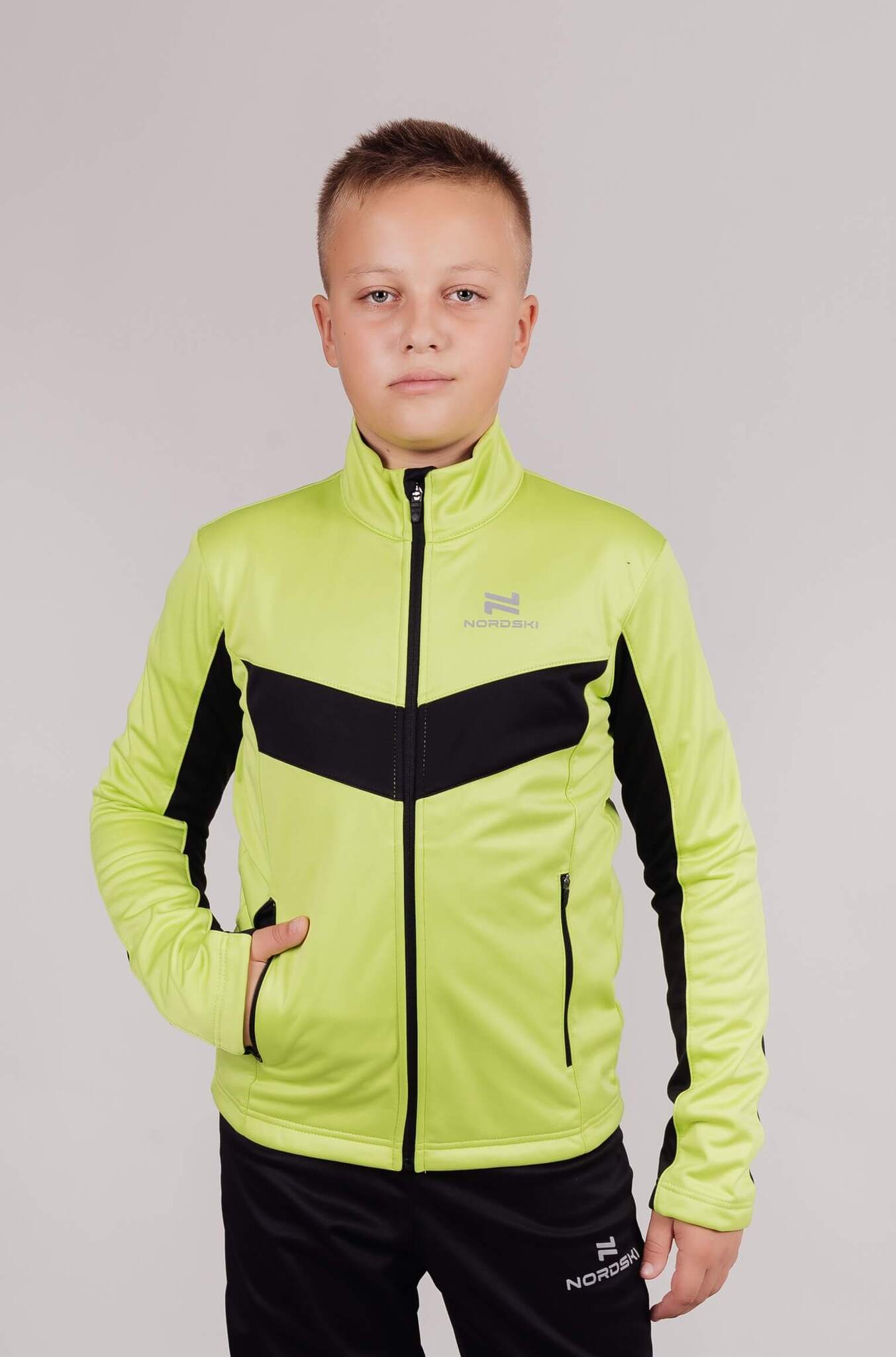 Детский утепленный разминочный костюм Nordski Jr Base Active lime - 3