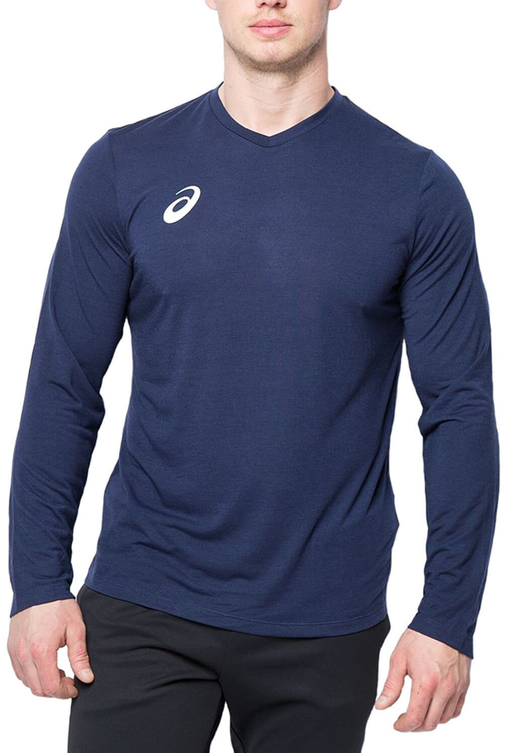 Asics Long Sleeve Tee мужская беговая рубашка синяя