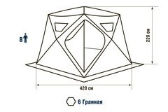 Зимняя палатка шестигранная Higashi Camo Yurta Pro DC трехслойная