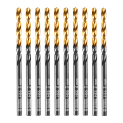 Сверло по металлу, 3 мм, HSS-Tin, Golden Tip, 10 шт. Denzel