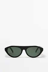Massimo Dutti ОВАЛЬНЫЕ СОЛНЦЕЗАЩИТНЫЕ ОЧКИ, ЧЕРНЫЙ