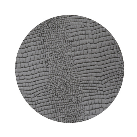 Подстановочная салфетка круглая 24 см LindDNA CROCO silver-black 98620