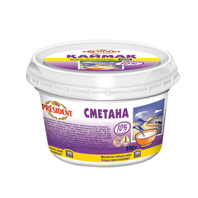 Сметана President 200гр 10%