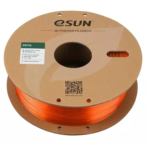 Катушка PETG-пластика ESUN 1.75 мм 1кг., оранжевая