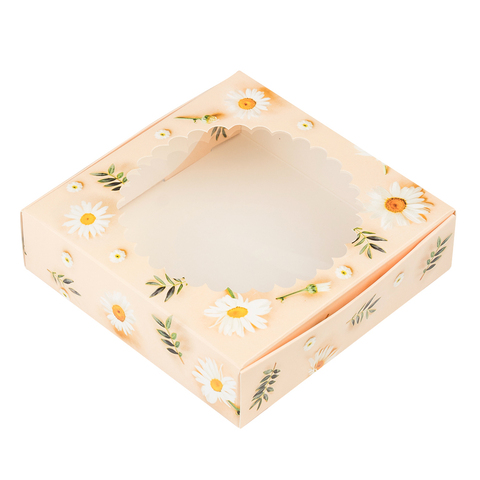 Коробка для печенья 12*12*3 см с окном 