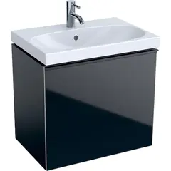 Geberit Acanto 500.614.16.1 Тумба под раковину, 59.5x53.5x41.6см, черный / лакированный матовый, черный / глянцевое стекло фото