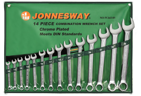 Jonnesway W26114S Набор ключей гаечных комбинированных в сумке, 10-32 мм, 14 предметов 47402