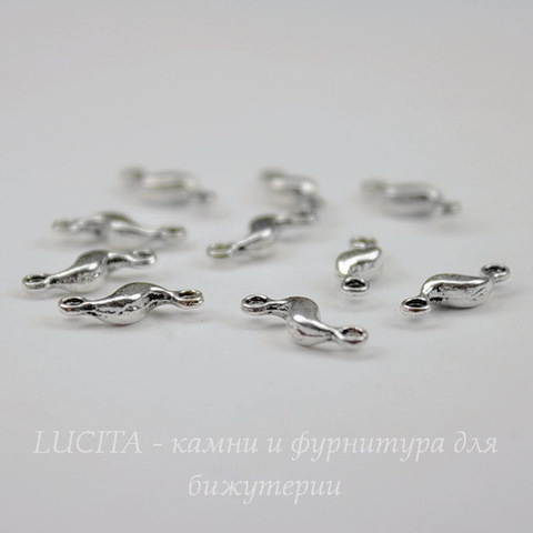 Коннектор изогнутый (1-1) 12х4 мм (цвет - платина), 10  штук