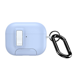 Чехол синего цвета (белый замок) и подставкой для наушников AirPods Pro 3, серия PECQ Series от Dux Ducis