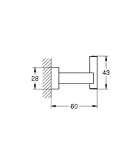 Крючок одинарный Grohe Essentials Cube 40511001