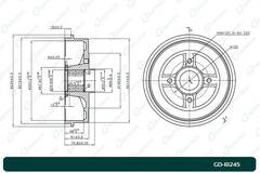 Барабан тормозной G-brake  GD-61245 с подшипником и кольцом ABS