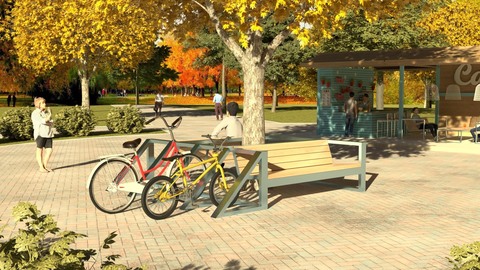 Bicycle parking CITY / with paired sofa