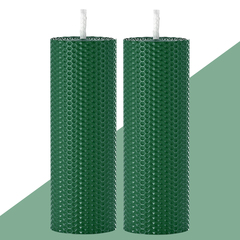 Набор из 2 натуральных свечей SCANDYLAB Honey Mix Dark green