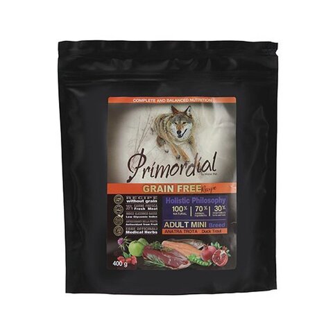 PRIMORDIAL сухой корм для собак беззерновой (оленина,индейка) 400 г